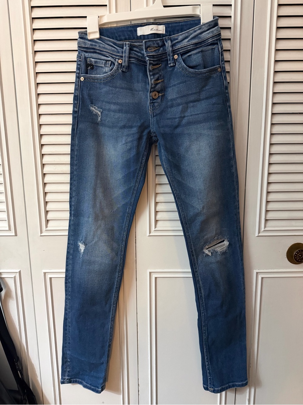 Kancan-Slim Fit Distressed Juniors Jeans - Blue size 3.